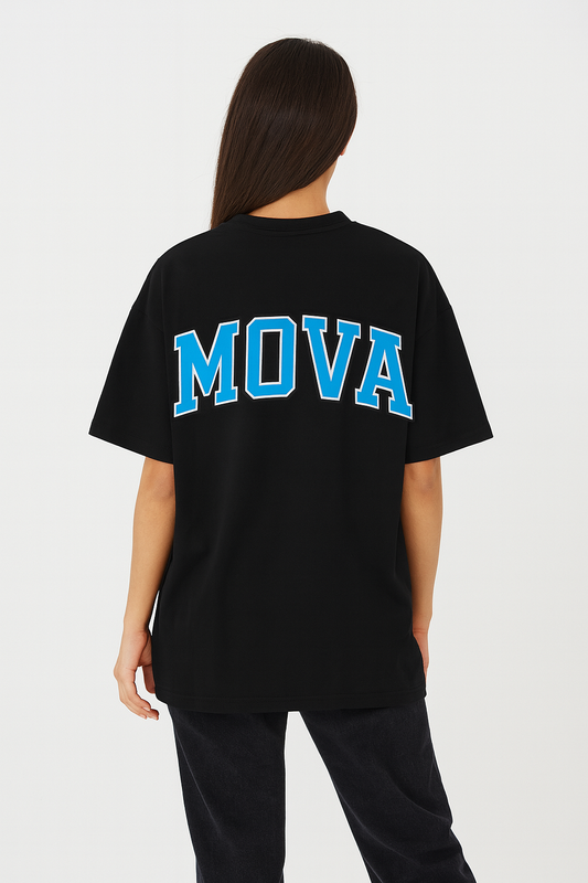 Womens Oversized GRAD Tee | Black & Blue