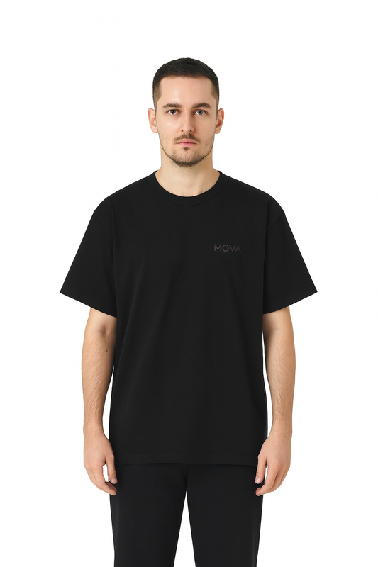 Mens Oversized Midnight Tee | Black 180GSM