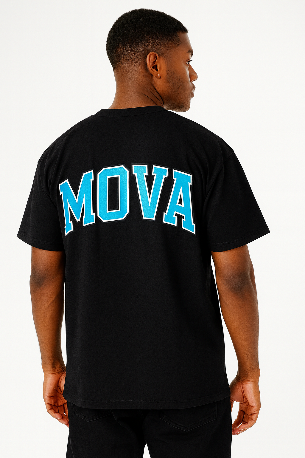 Mens Oversized GRAD Tee | Black & Blue