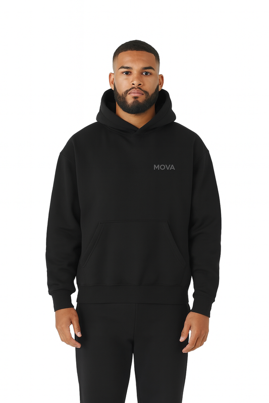 Mens Oversized Midnight Hoodie | Black