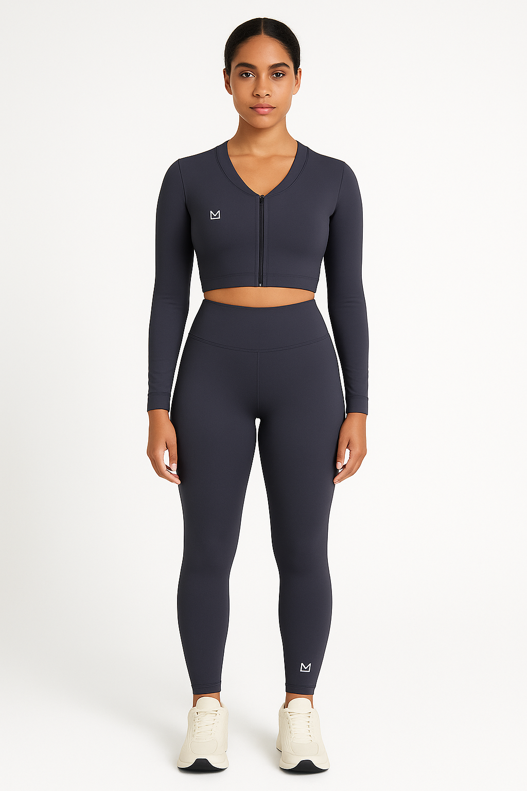 Womens Seamless Cropped Zip Jacket | Grey