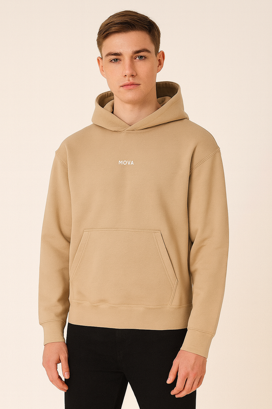 Mens Oversized MOVA Hoodie | Beige