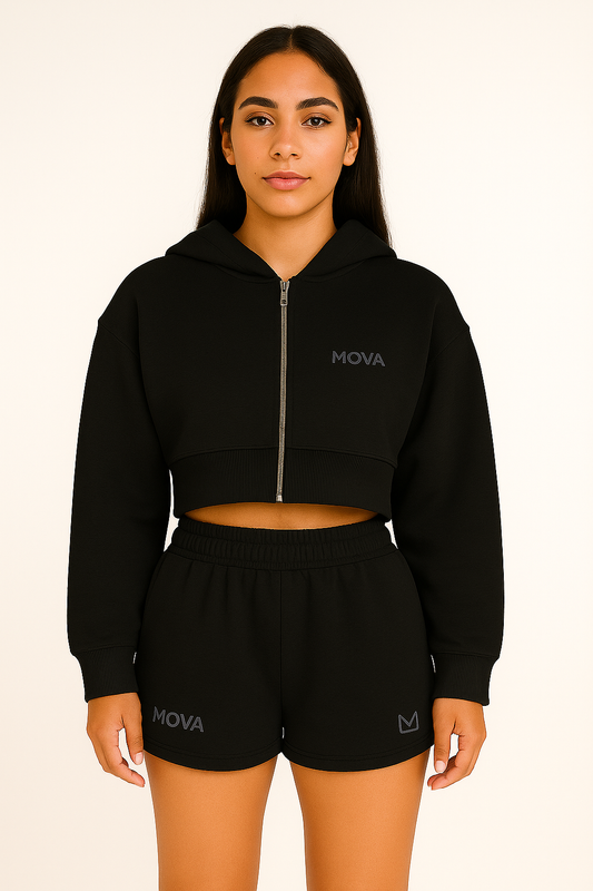Womens Cropped Shorts | Black