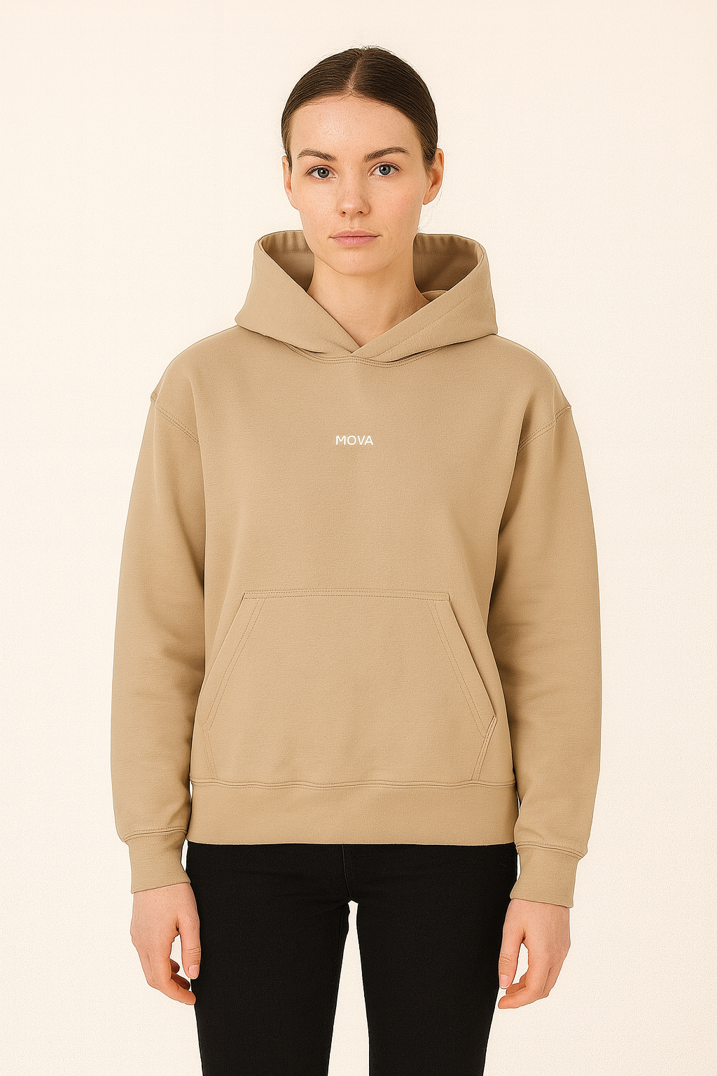 Womens Oversized MOVA Hoodie | Beige