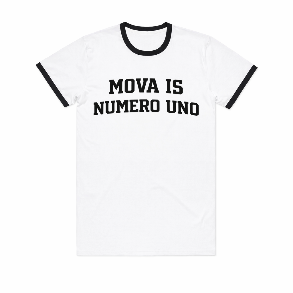 ‘Numero Uno’ Ringer Tee | White 180GSM