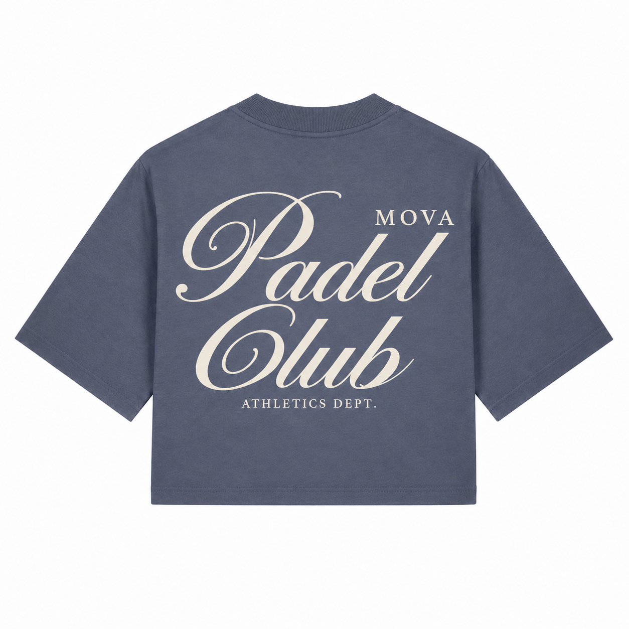 MOVA Padel Club Cropped Tee | Grey Blue | 200GSM