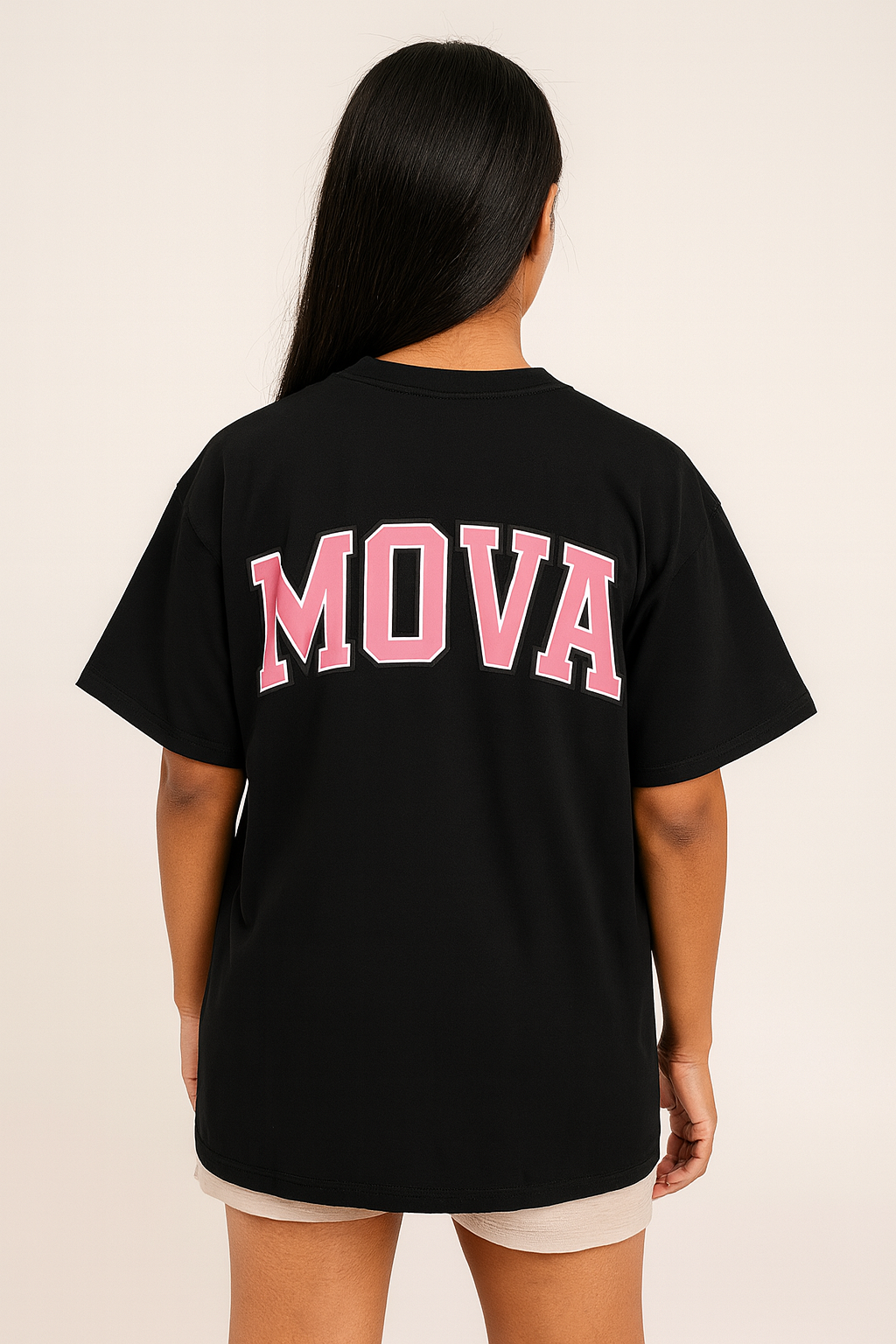 Womens Oversized GRAD Tee | Black & Pink
