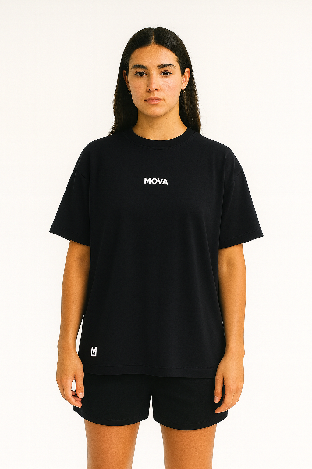 Womens Luxury Oversized Washed T Shirt | Black
