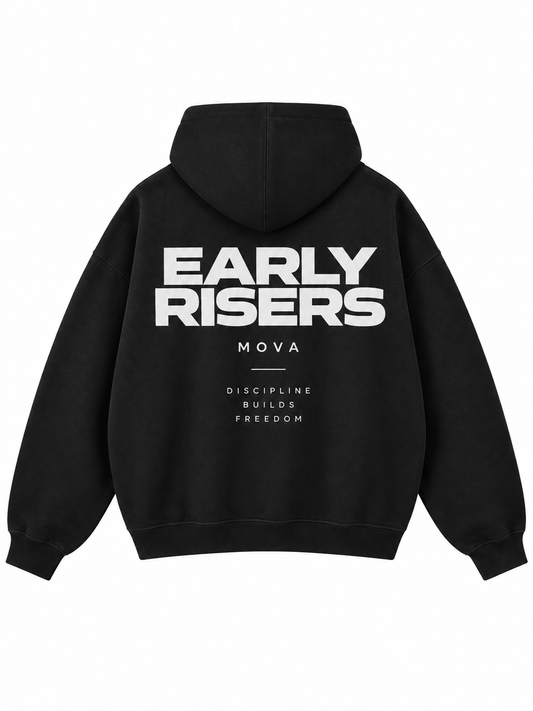 Oversized Boxy Fit Hoodie | EARLY RISERS | Black