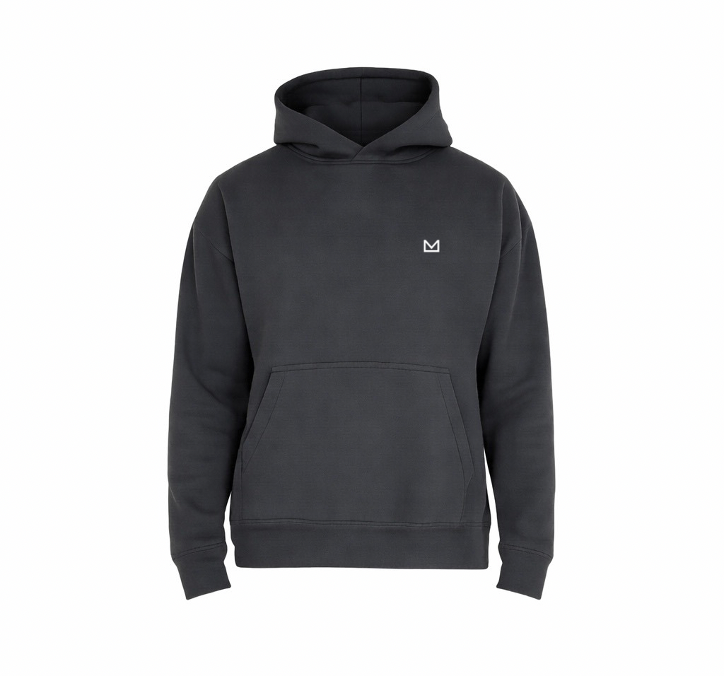 Oversized Minimal ID Hoodie | Charcoal