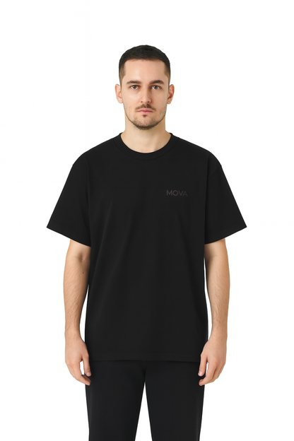 Oversized Midnight Tee | Black 180GSM
