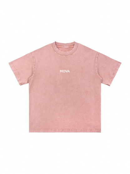 Oversized Snow Wash Foundation Tee | Light Pink 250GSM