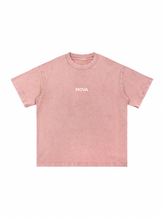 Oversized Snow Wash Foundation Tee | Light Pink 250GSM