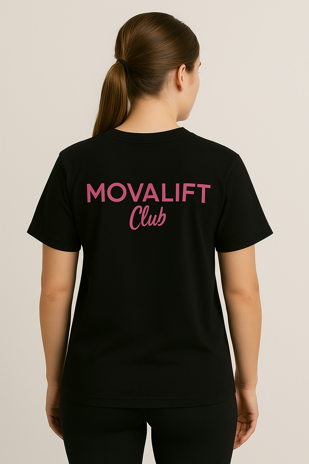 Womens Oversized MOVALift Club Tee | Black/Pink