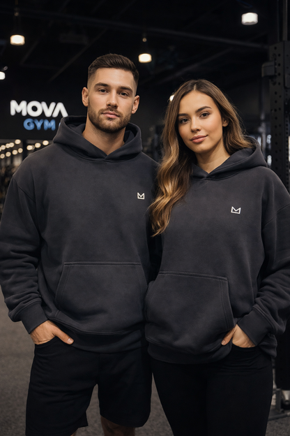 Oversized Minimal ID Hoodie | Charcoal