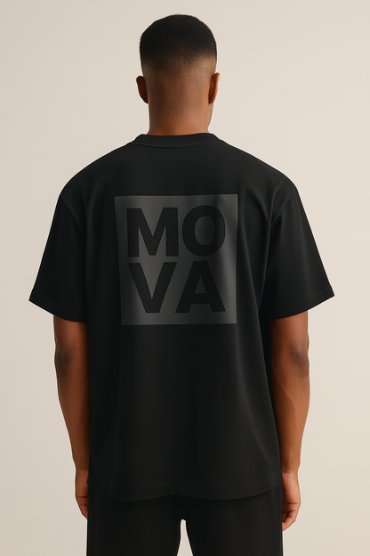 Oversized Midnight Tee | Black 180GSM