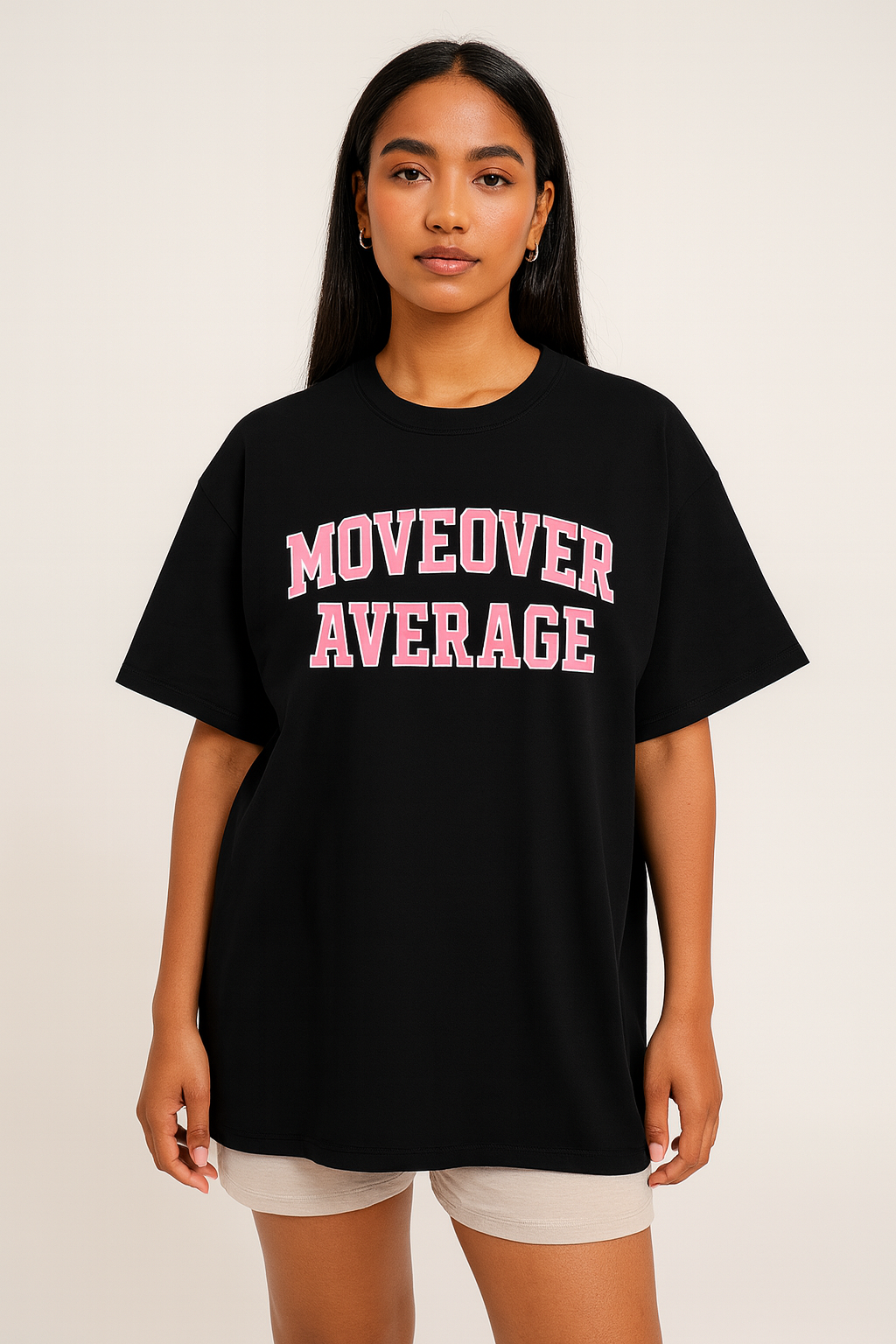 Womens Oversized GRAD Tee | Black & Pink