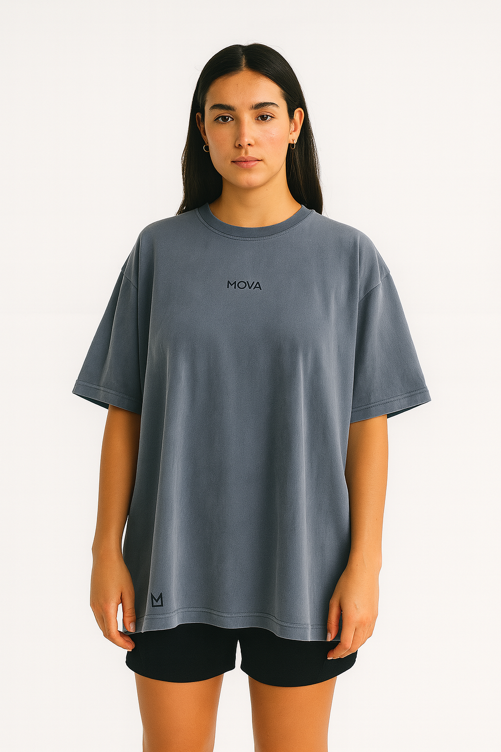 Womens Luxury Oversized Washed T Shirt | Grey