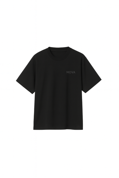 Oversized Midnight Tee | Black 180GSM