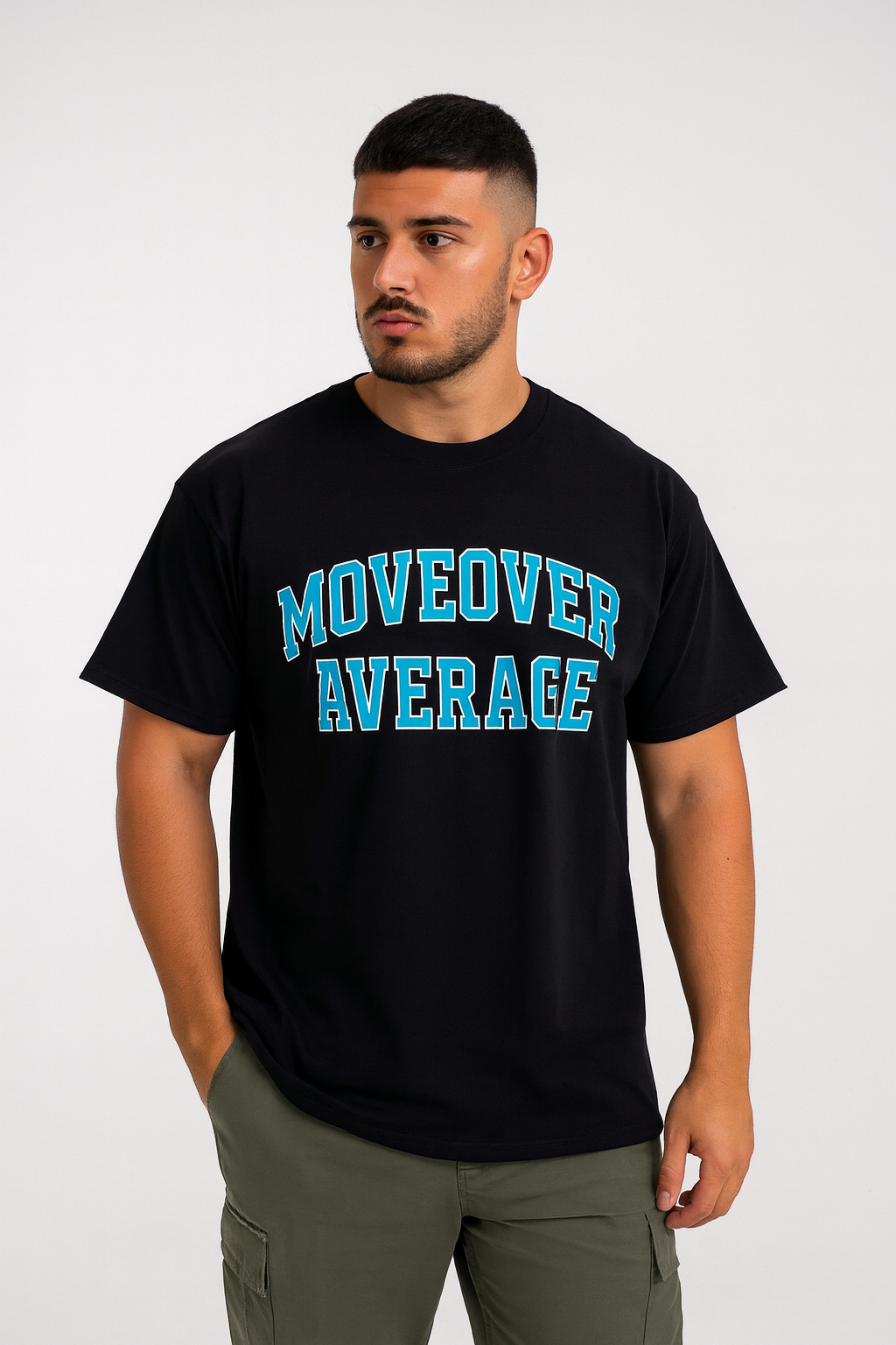 Mens Oversized GRAD Tee | Black & Blue