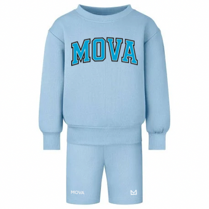 MiniMOVA - Oversized GRAD Sweatshirt & Short Set | Sky Blue