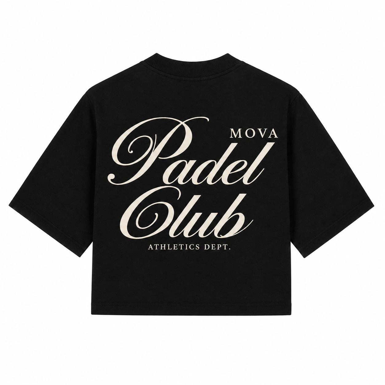 MOVA Padel Club Cropped Tee | Black | 200GSM