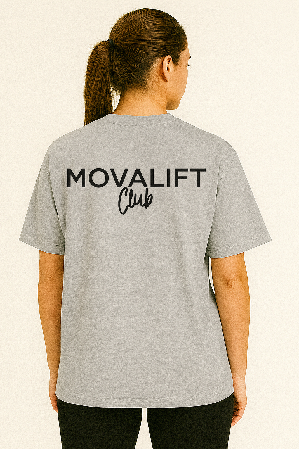 Womens Oversized MOVALift Club Tee | Stone Grey