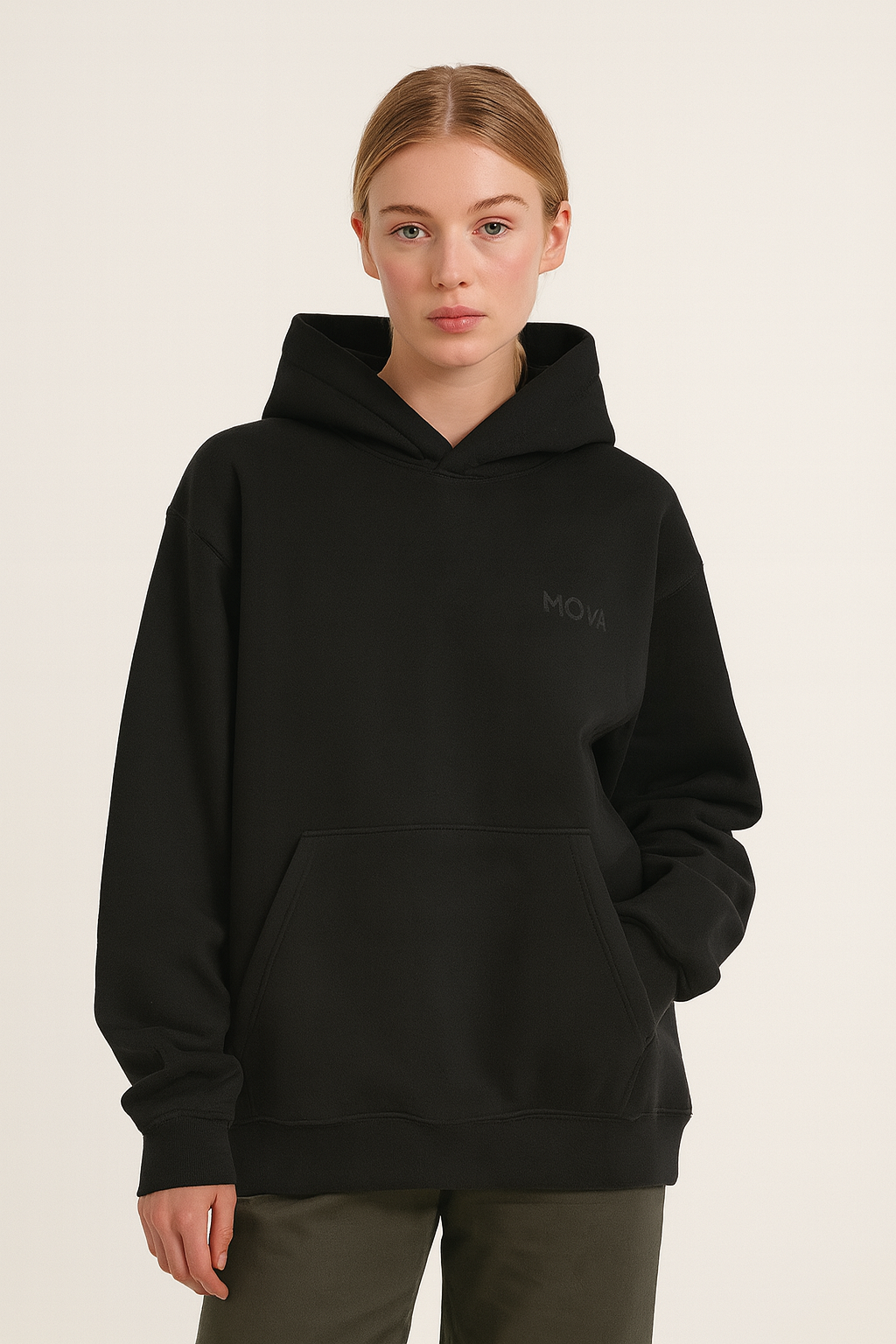 Womens Oversized Midnight Hoodie | Black