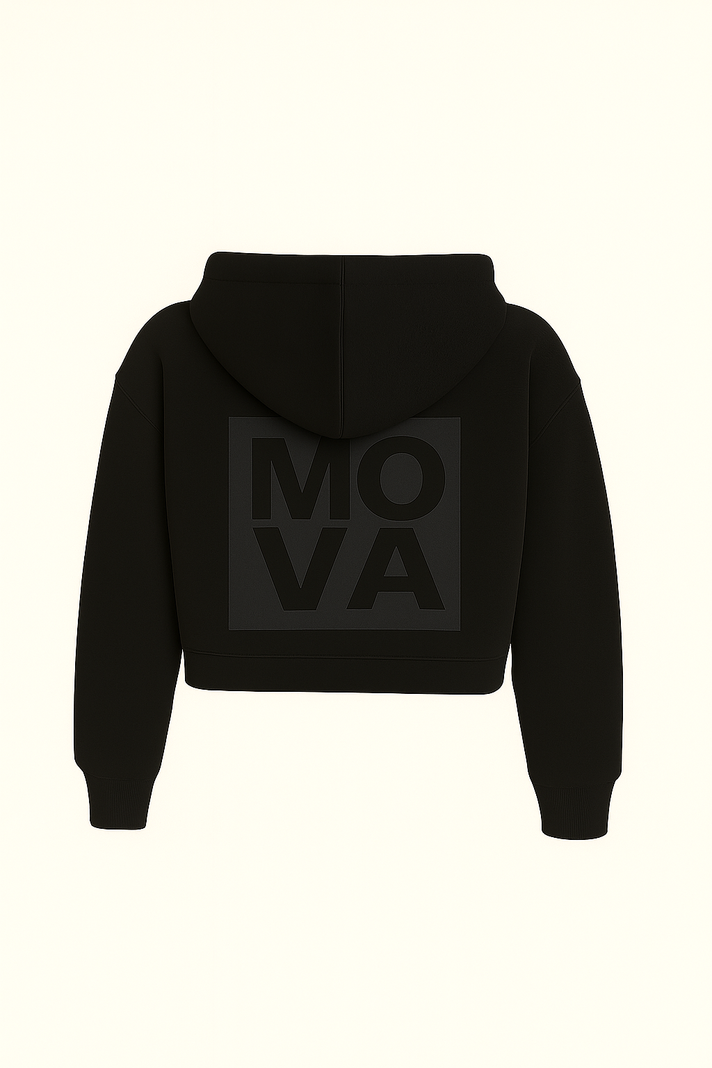 Womens Cropped Oversized Zip Hoodie | Black