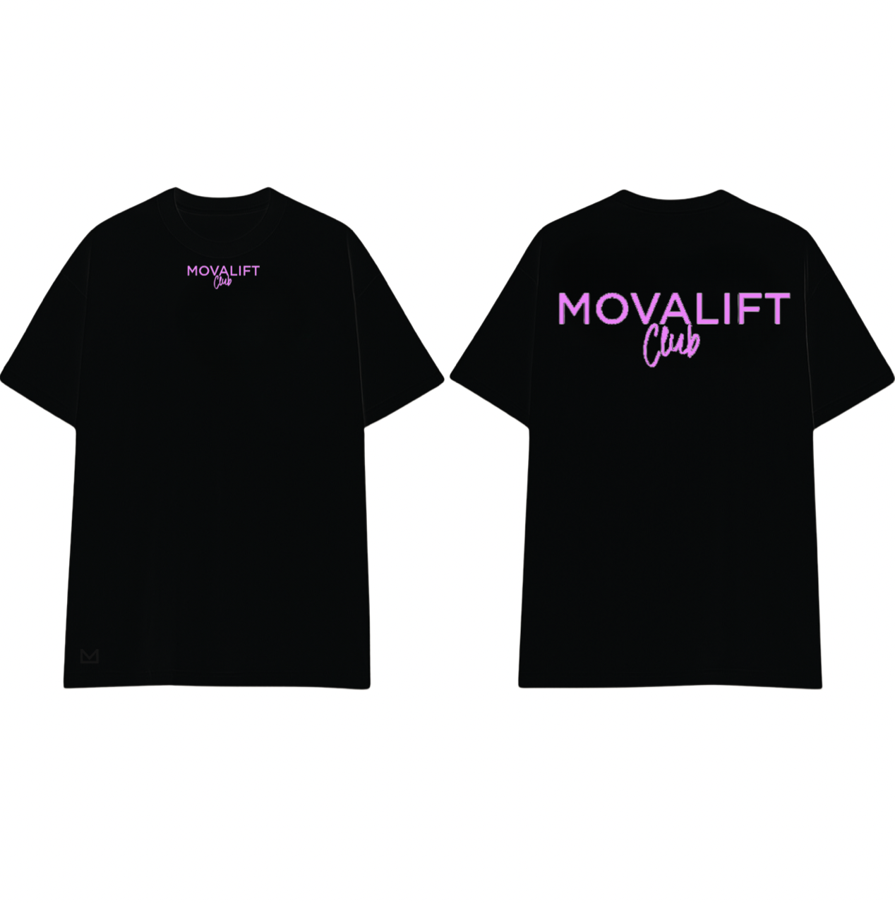 Womens Oversized MOVALift Club Tee | Black/Pink