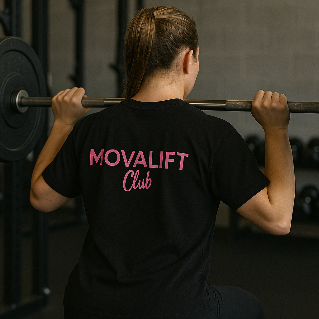 Womens Oversized MOVALift Club Tee | Black/Pink