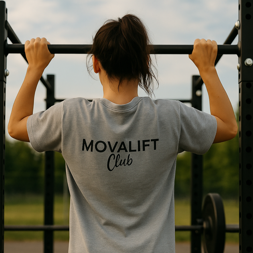 Womens Oversized MOVALift Club Tee | Stone Grey