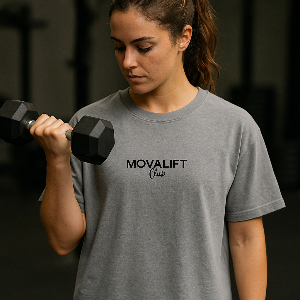 Womens Oversized MOVALift Club Tee | Stone Grey